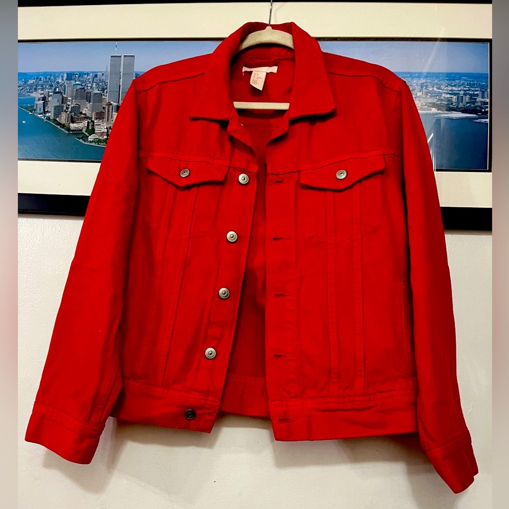 H&M Red 4 Pockets Jacket size S